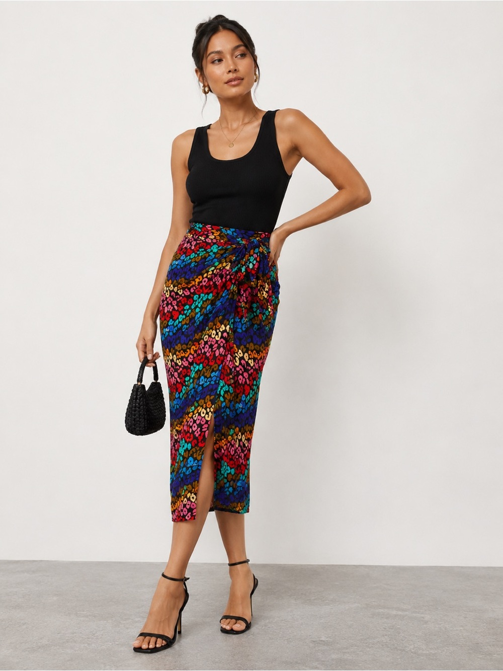 Never Fully Dressed Rainbow Wrap Skirt size 2